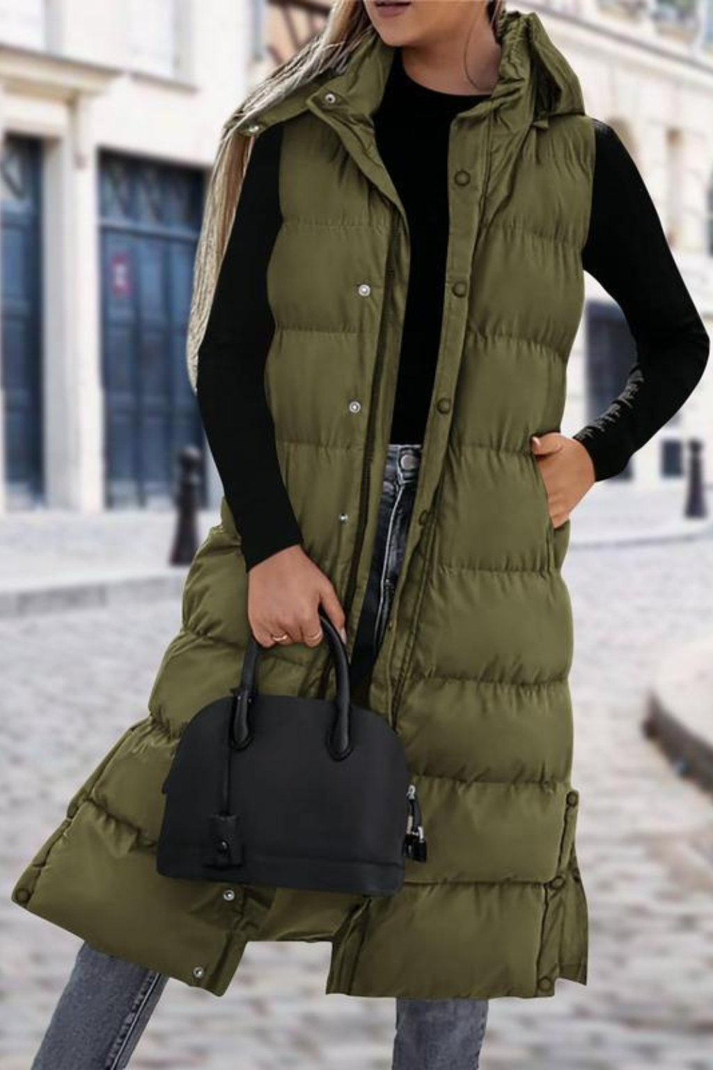 MIU Long Puffer Vest
